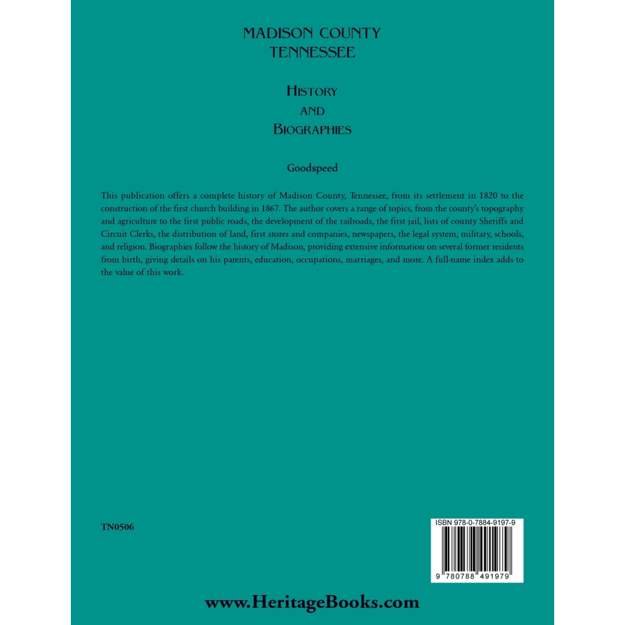 Madison County, Tennessee History and Biographies