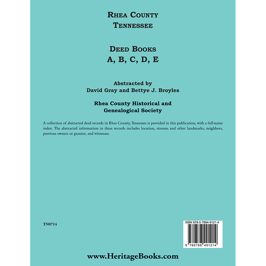 Rhea County, Tennessee Deed Books A, B, C, D, E