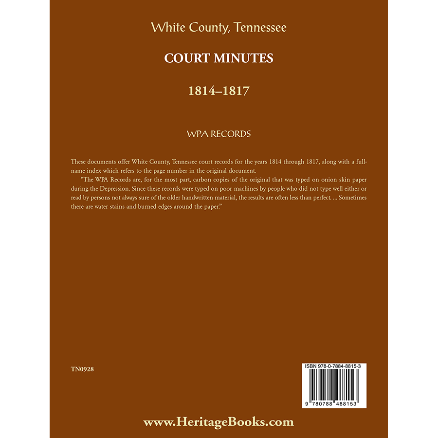 White County, Tennessee Court Minutes, 1814-1817