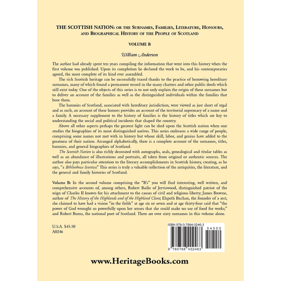 The Scottish Nation: Volume B back cover