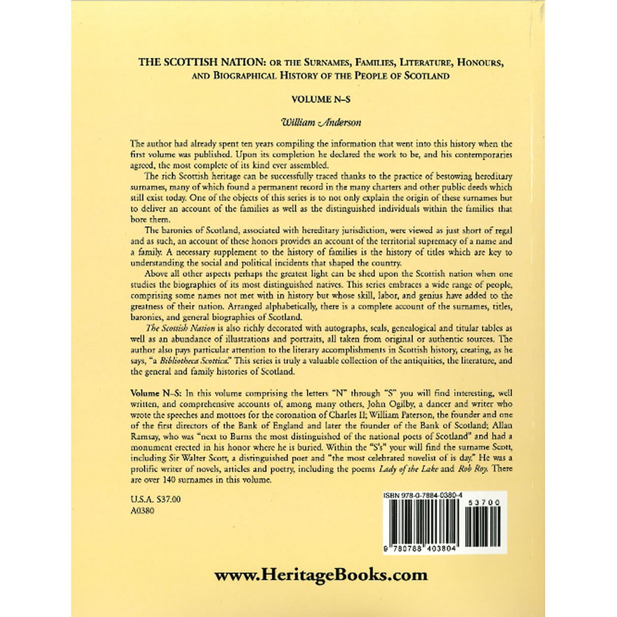 The Scottish Nation, Volume N-S back cover