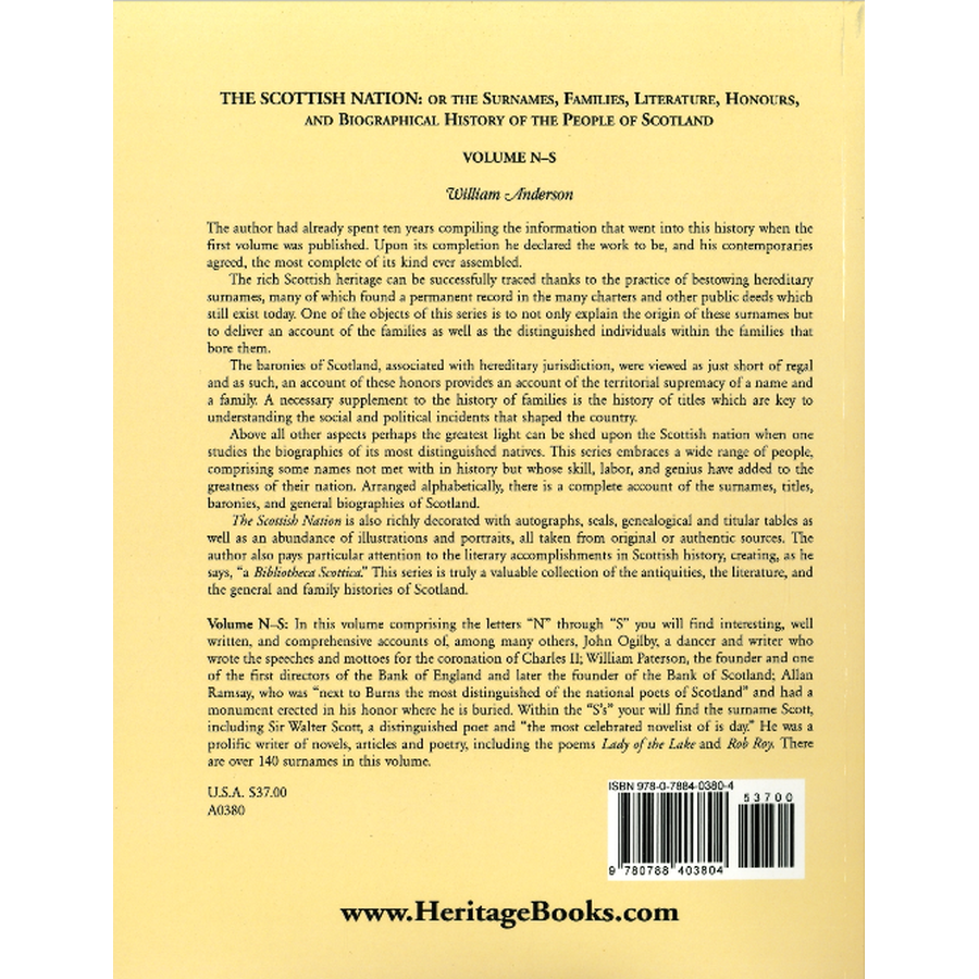 The Scottish Nation, Volume N-S back cover
