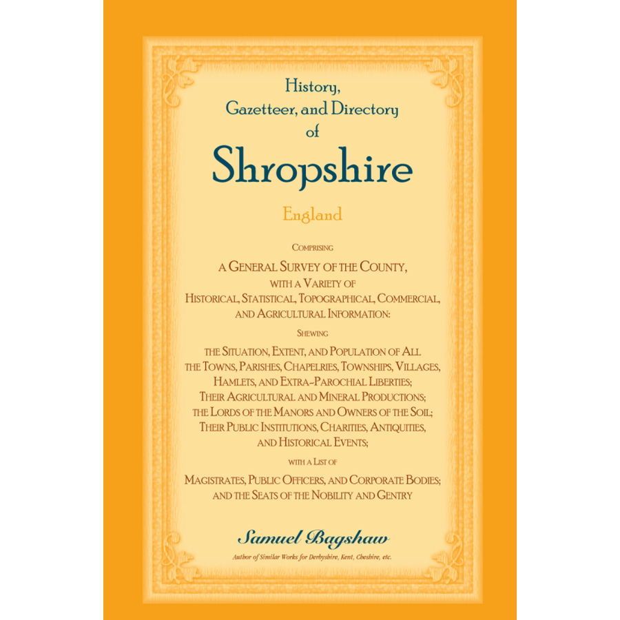 History, Gazetteer, and Directory of Shropshire, England