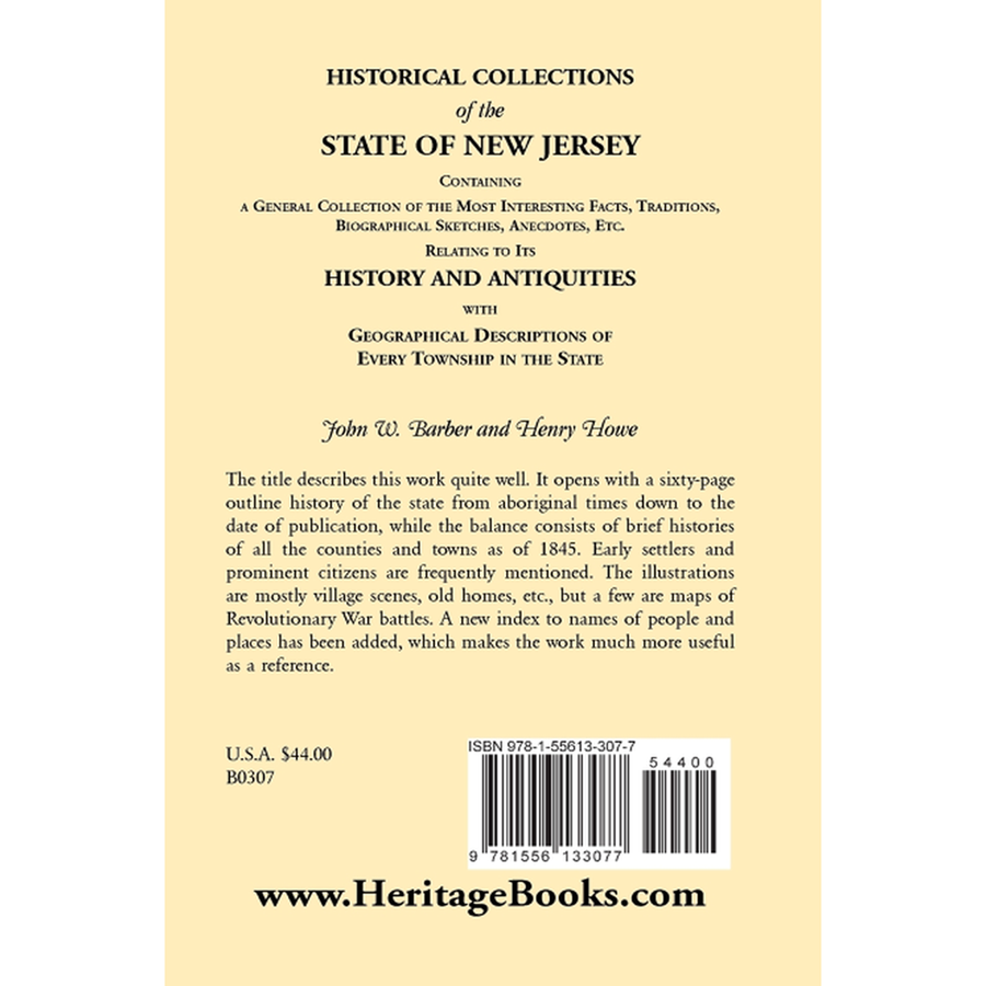 Historical Collections of the State of New Jersey: Containing Geographical Descriptions of Every Township in the State back cover