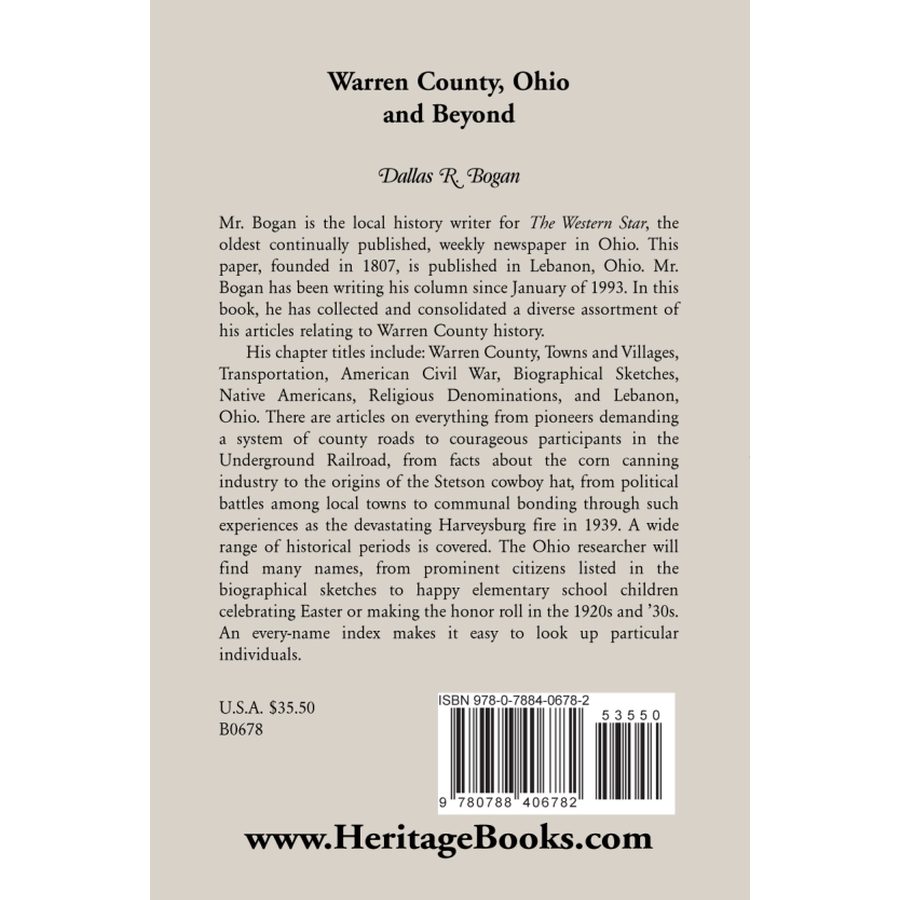 Warren County, Ohio and Beyond back cover