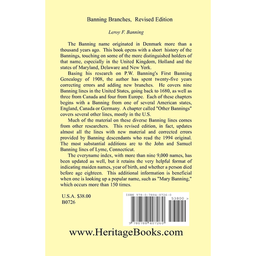 Banning Branches: Revised Edition back cover