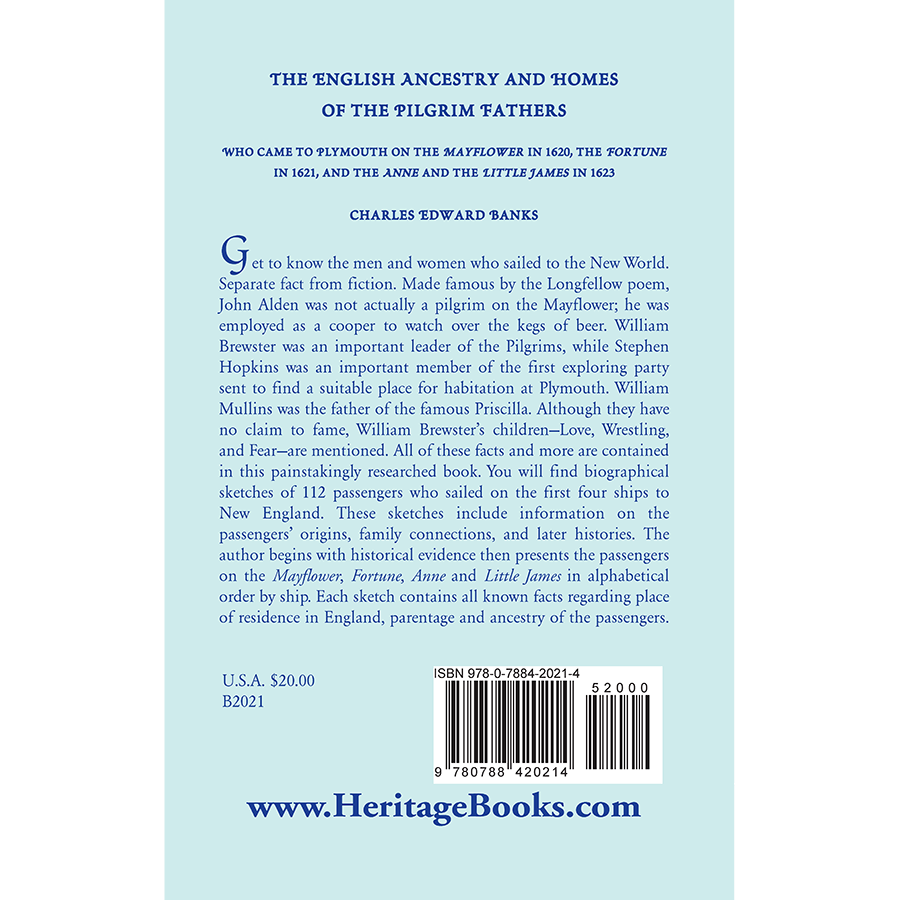 The English Ancestry and Homes of the Pilgrim Fathers back cover