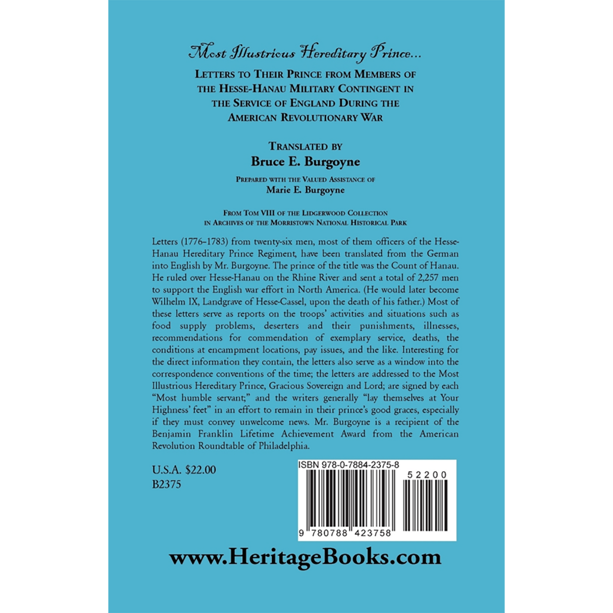 Most Illustrious Hereditary Prince back cover