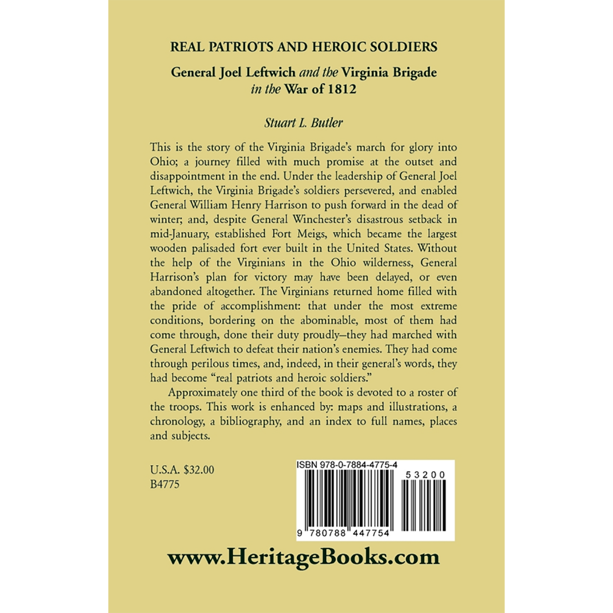 Real Patriots and Heroic Soldiers: Gen. Joel Leftwich and the Virginia Brigade in the War of 1812 back cover
