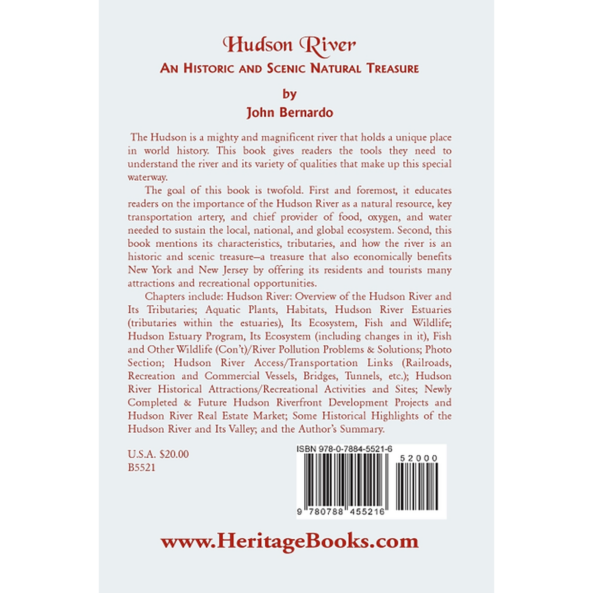 Hudson River: A Historic and Scenic Natural Treasure back cover