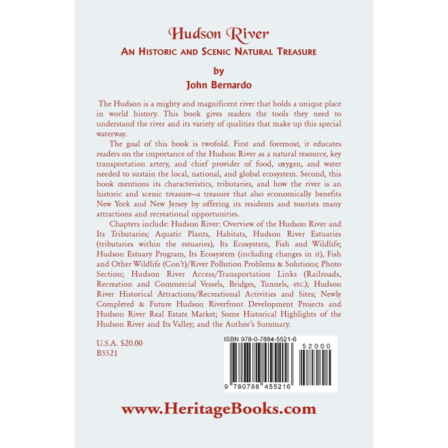 Hudson River: A Historic and Scenic Natural Treasure back cover