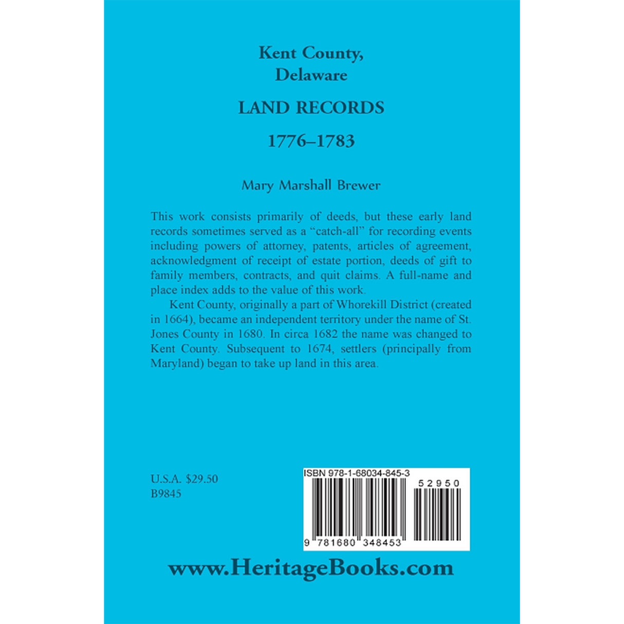 Kent County, Delaware Land Records, 1776-1783 back cover