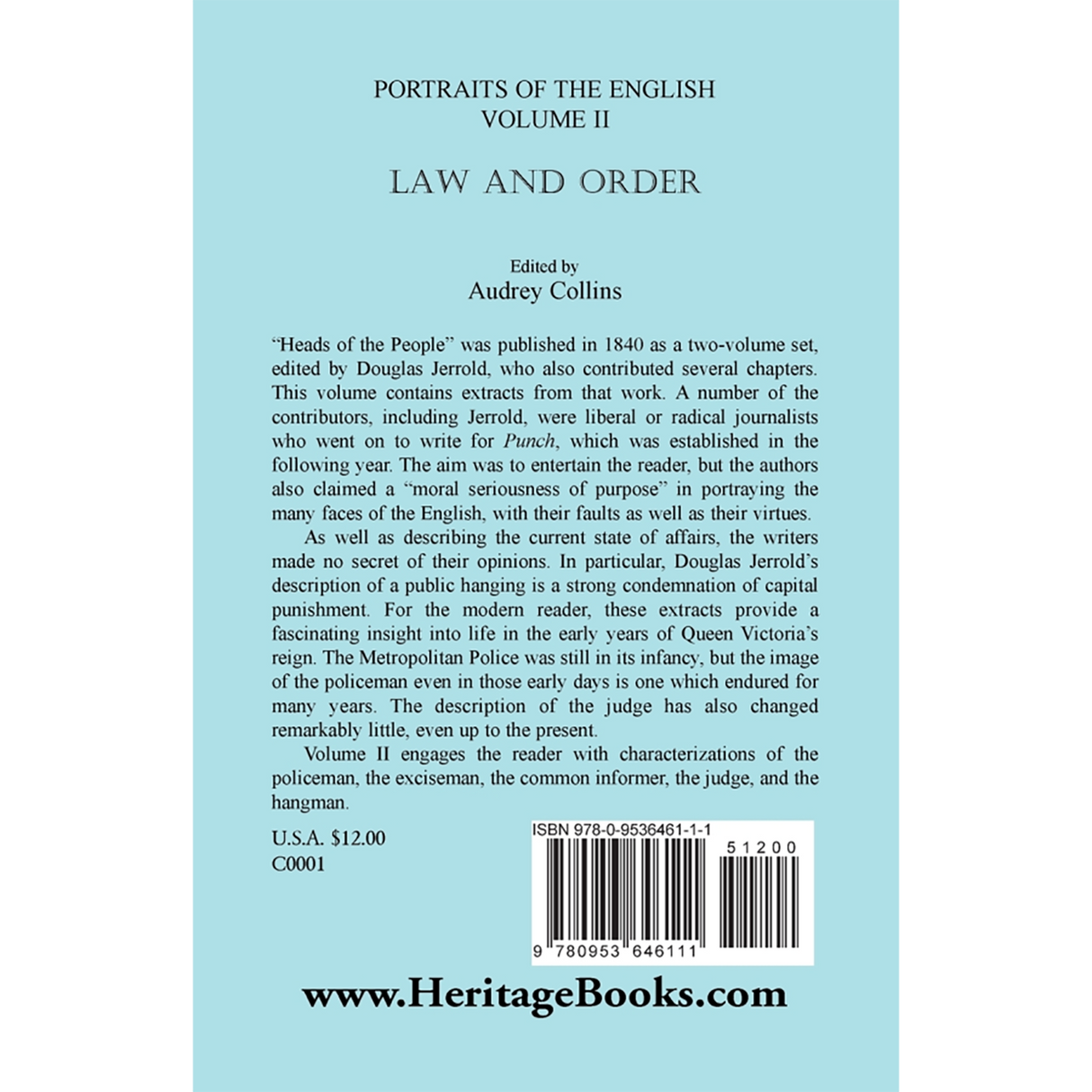 Portraits of the English, Volume II: Law and Order back cover