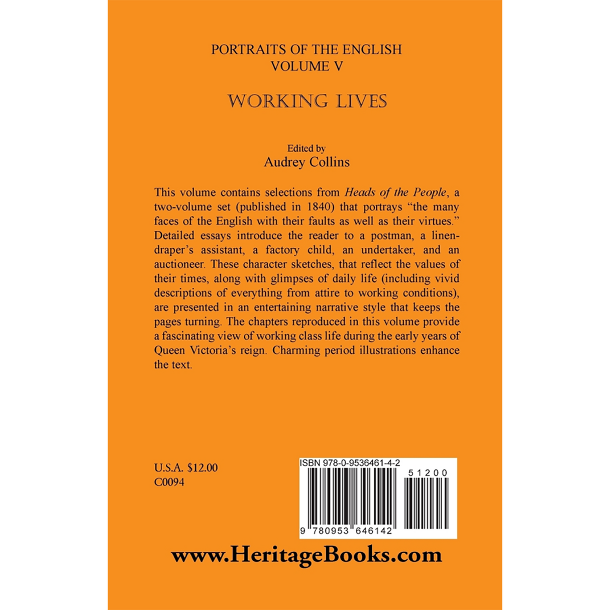 Portraits of the English, Volume V: Working Lives back cover