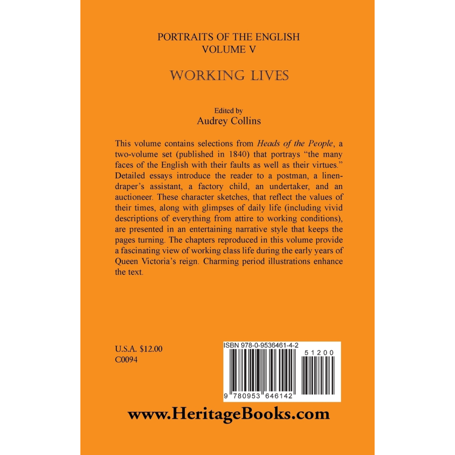 Portraits of the English, Volume V: Working Lives back cover