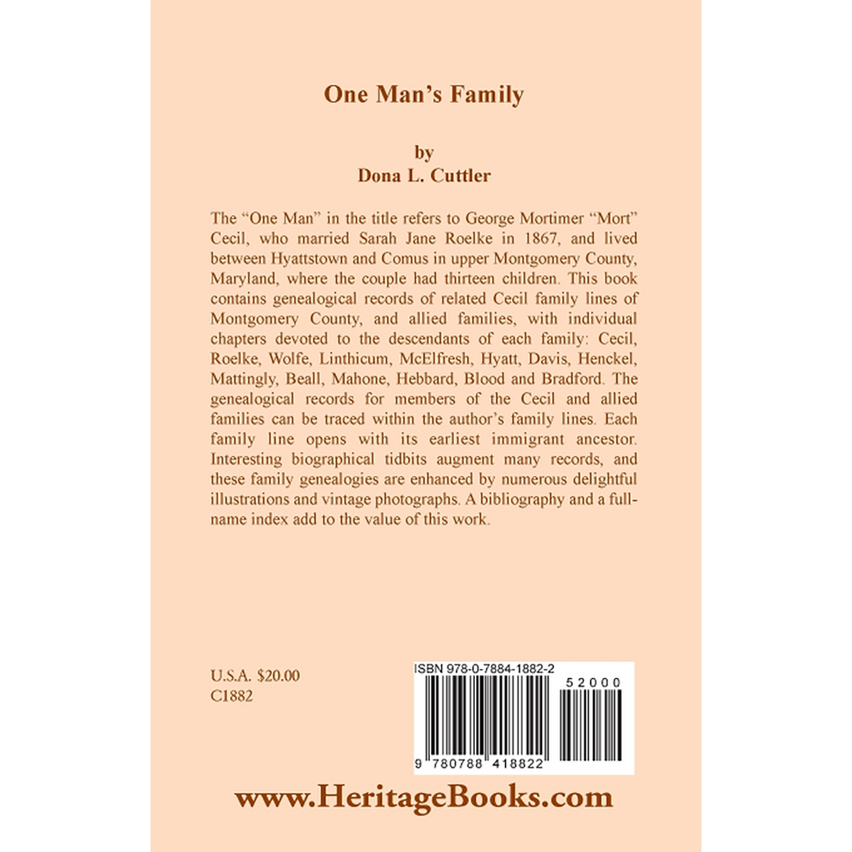 One Man's Family back cover