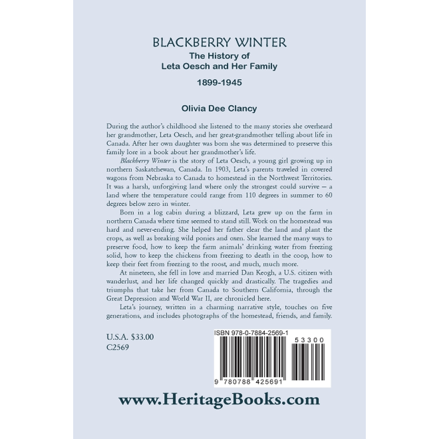 Blackberry Winter back cover