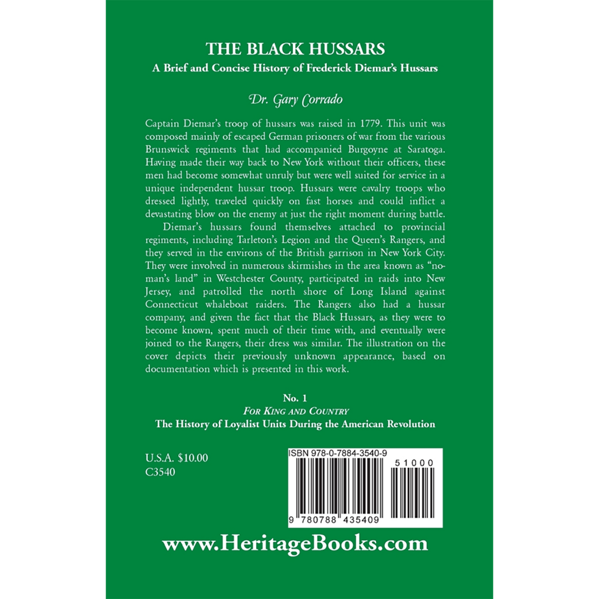 The Black Hussars: A Brief and Concise History of Frederick Diemar's Hussars back cover