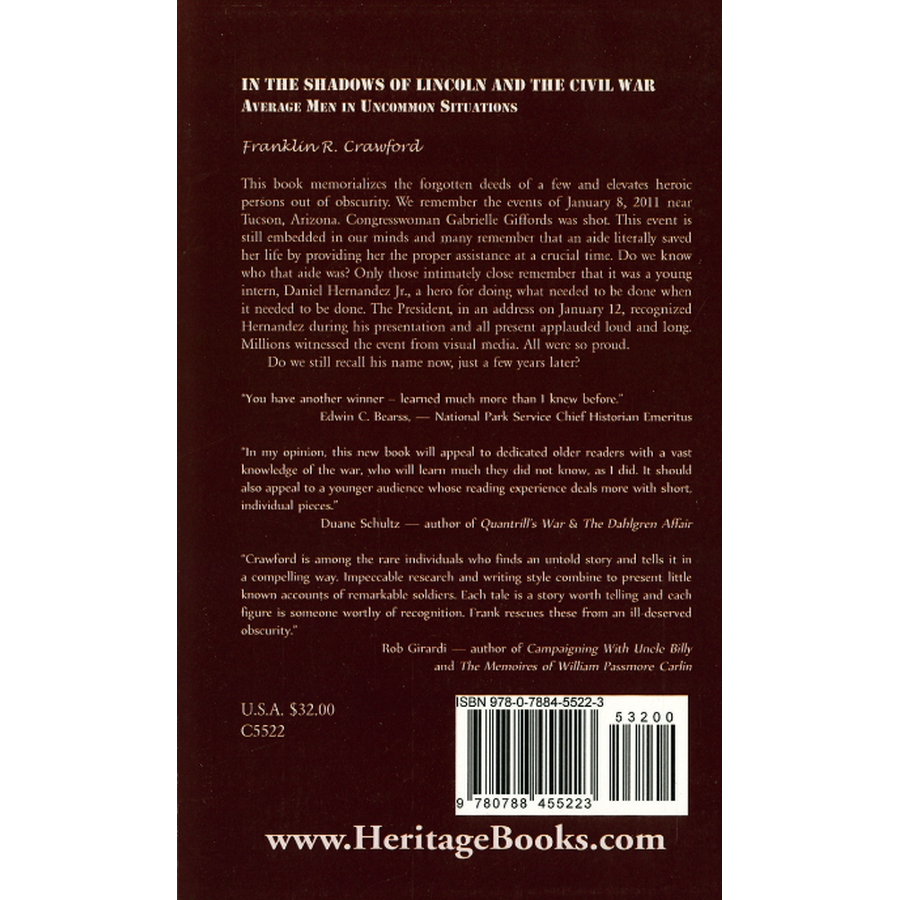 In The Shadows of Lincoln and The Civil War: Average Men in Uncommon Situations back cover