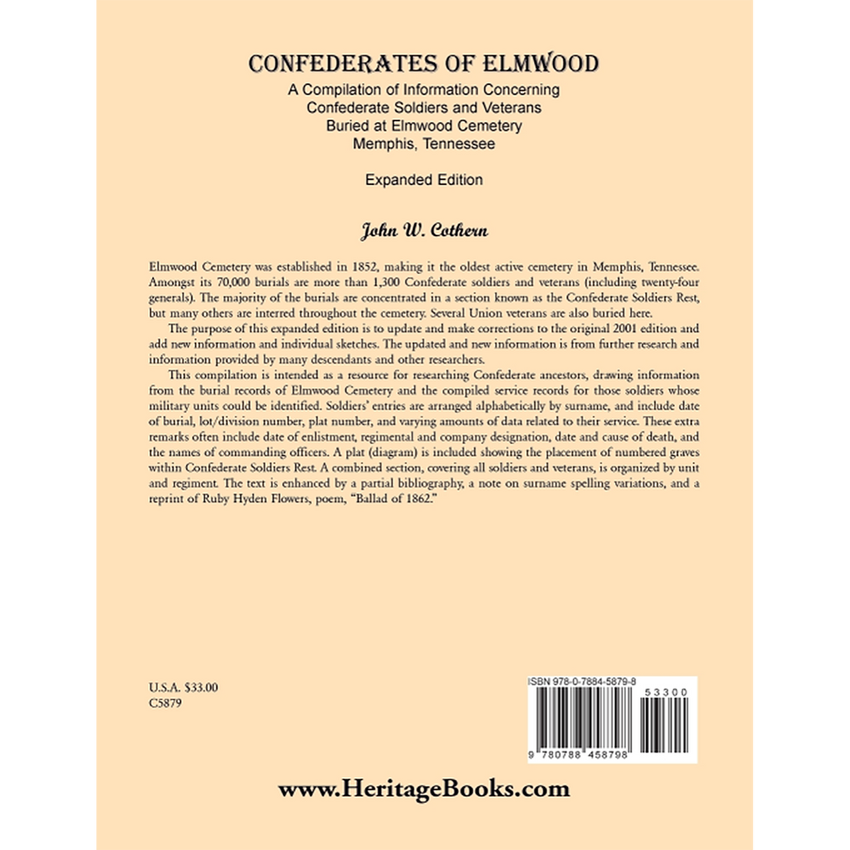 Confederates of Elmwood (Expanded Edition) back cover