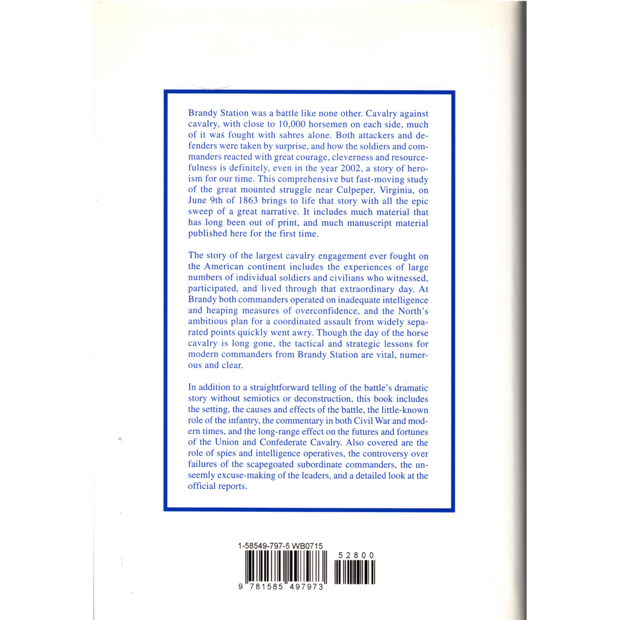 Brandy Station: A Battle Like None Other back cover