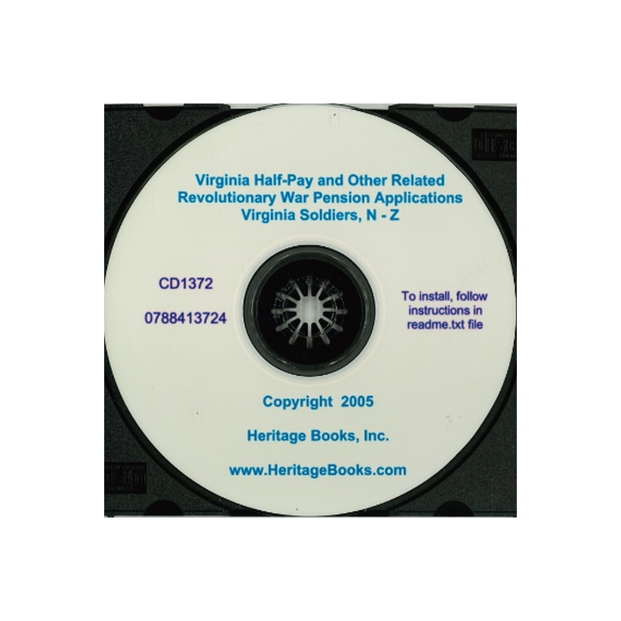 CD-Virginia Half-Pay and Other Related Revolutionary War Pension Applications, Virginia Soldiers N-Z