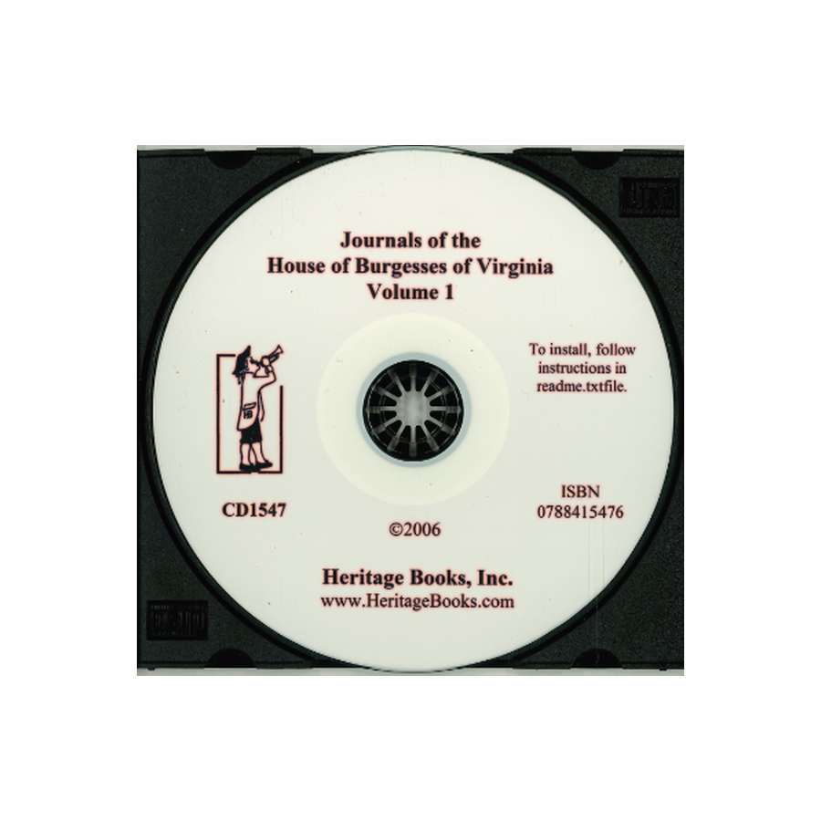 CD-Journals of the House of Burgesses of Virginia, Volume 1