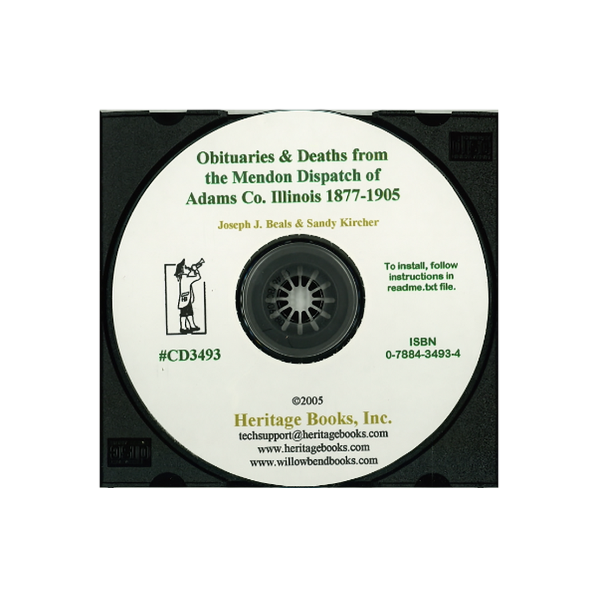 CD-Obituaries and Death Related Items Abstracts from the "Mendon Dispatch" of Mendon, Adams County, Illinois, 1877-1905