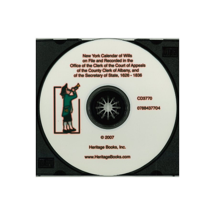 CD-New York Calendar of Wills, 1626-1836