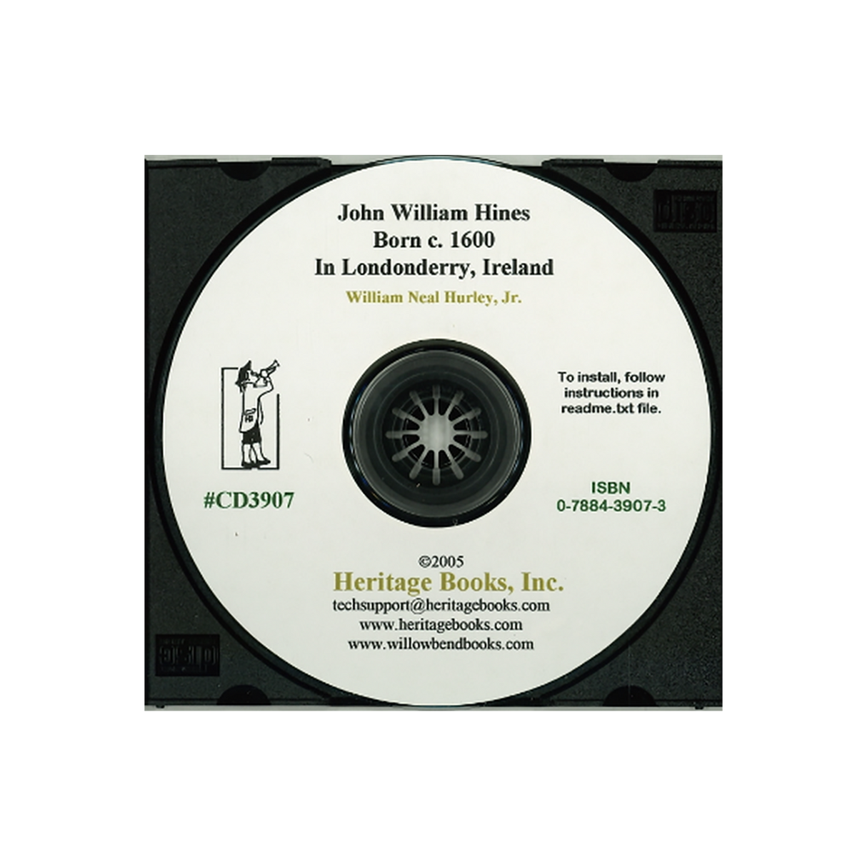 CD-John William Hines, born c. 1600 in Londonderry, Ireland, His Descendants Principally of North Carolina and Virginia, and their Associated Families