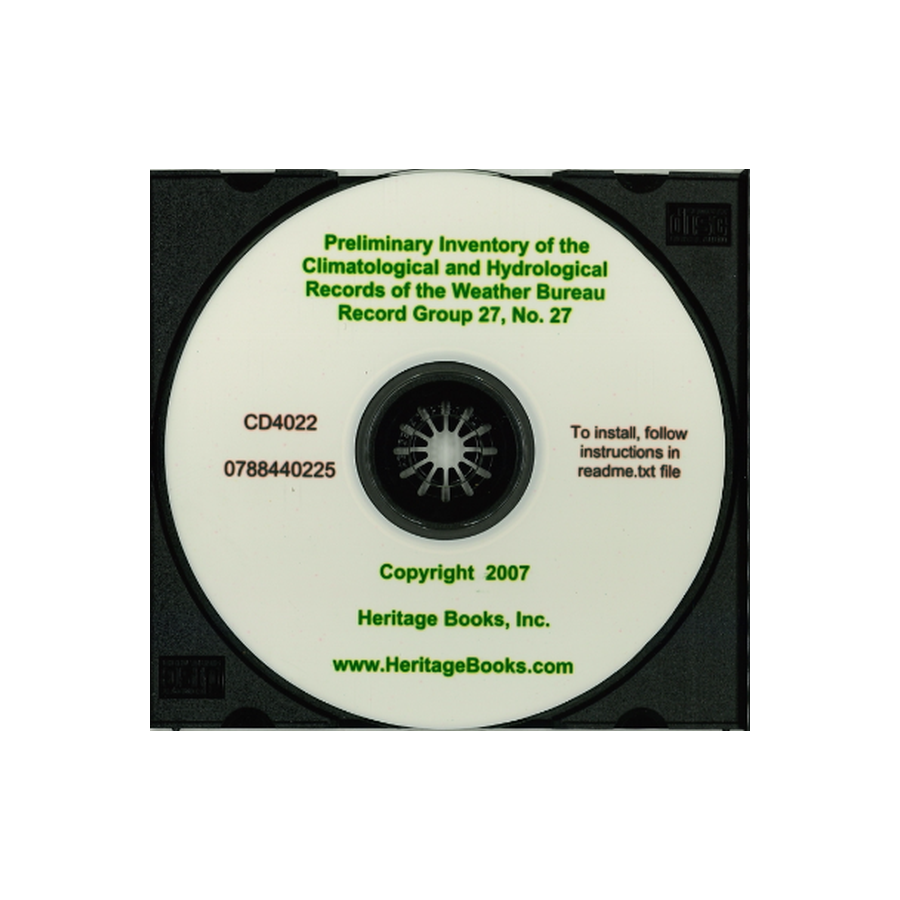 CD-Preliminary Inventory No. 27, Climatological and Hydrological Records of the Weather Bureau, Record Group 27