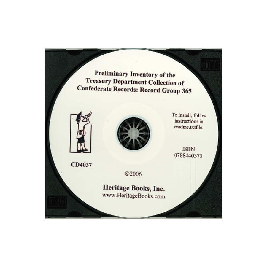 CD-Preliminary Inventory of the Treasury Department Collection of Confederate Records, Record Group 365