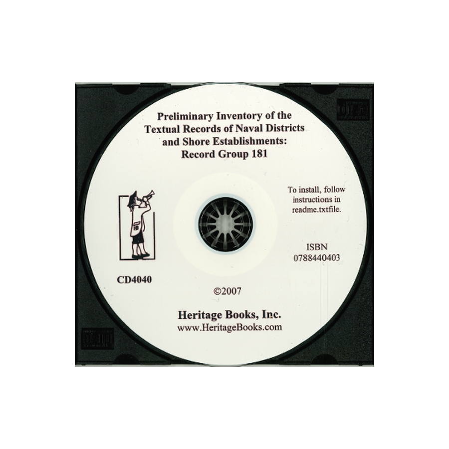 CD-Preliminary Inventory of the Textual Records of Naval Districts and Shore Establishments, Record Group 181