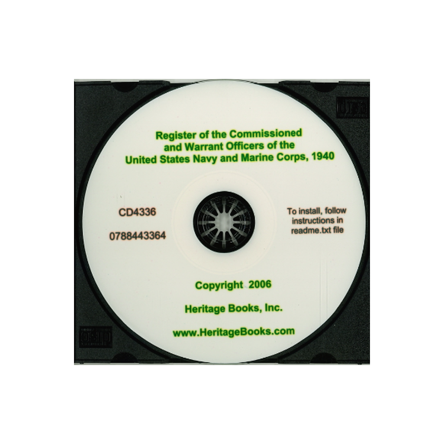 CD-Register of Commissioned and Warrant Officers of the United States Navy and Marine Corps, 1940