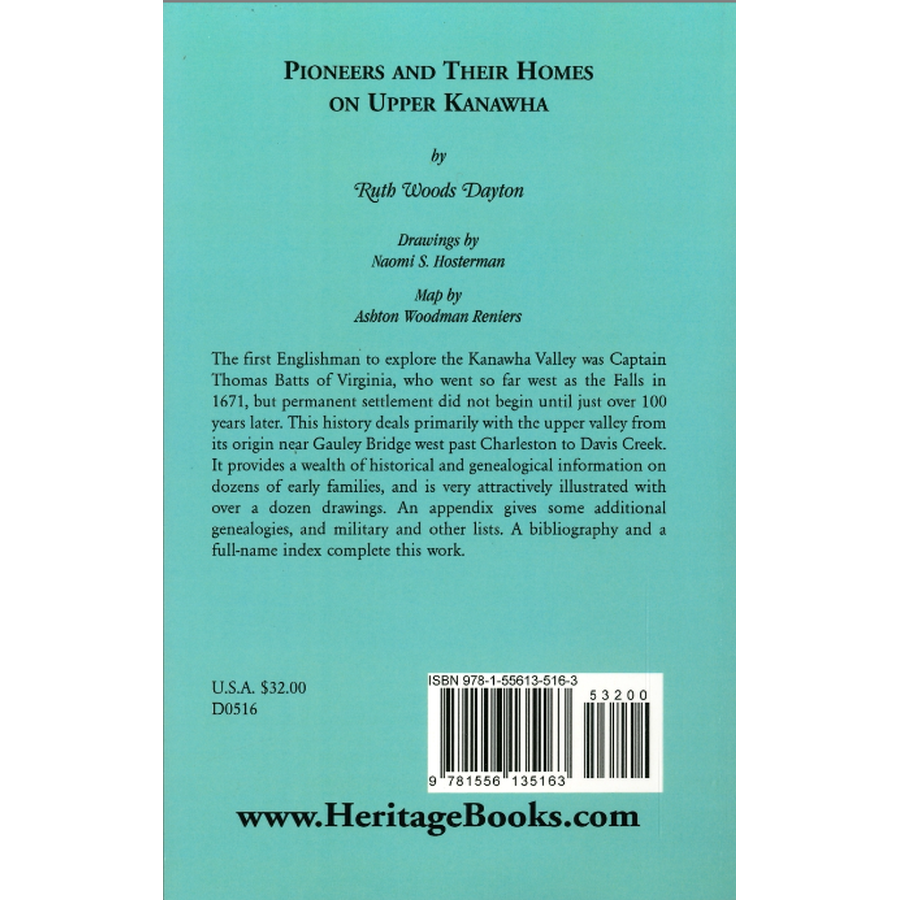 Pioneers and Their Homes on Upper Kanawha back cover