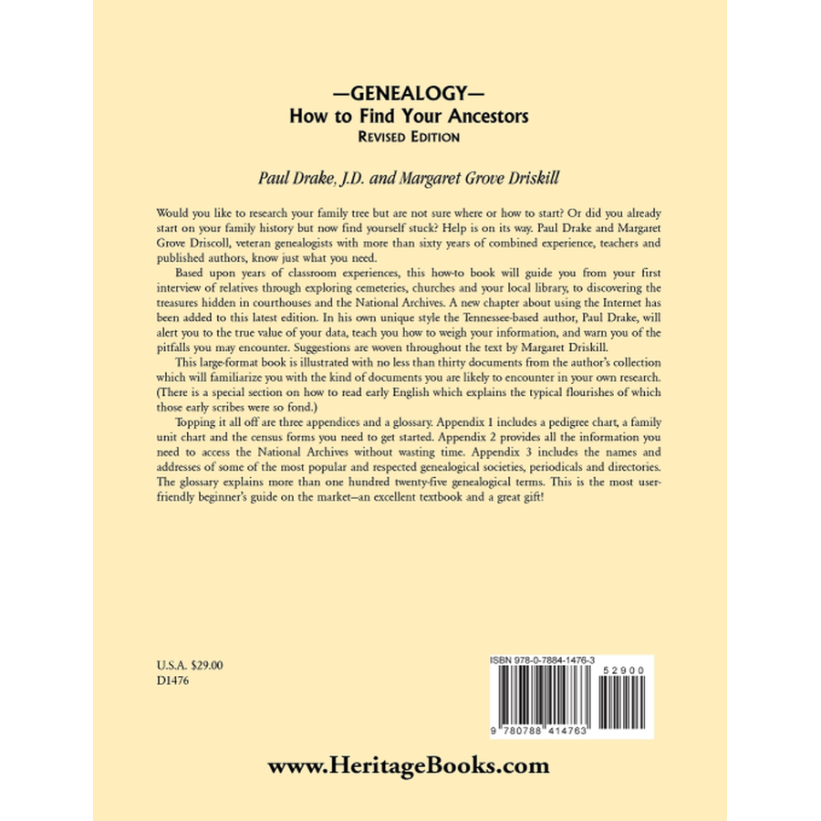 Genealogy: How to Find Your Ancestors, Revised Edition back cover