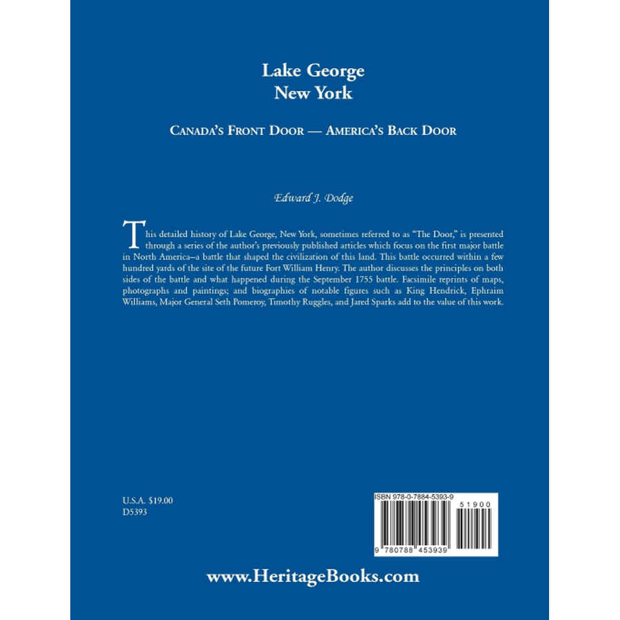 Lake George, New York: Canada's Front Door-America's Back Door back cover