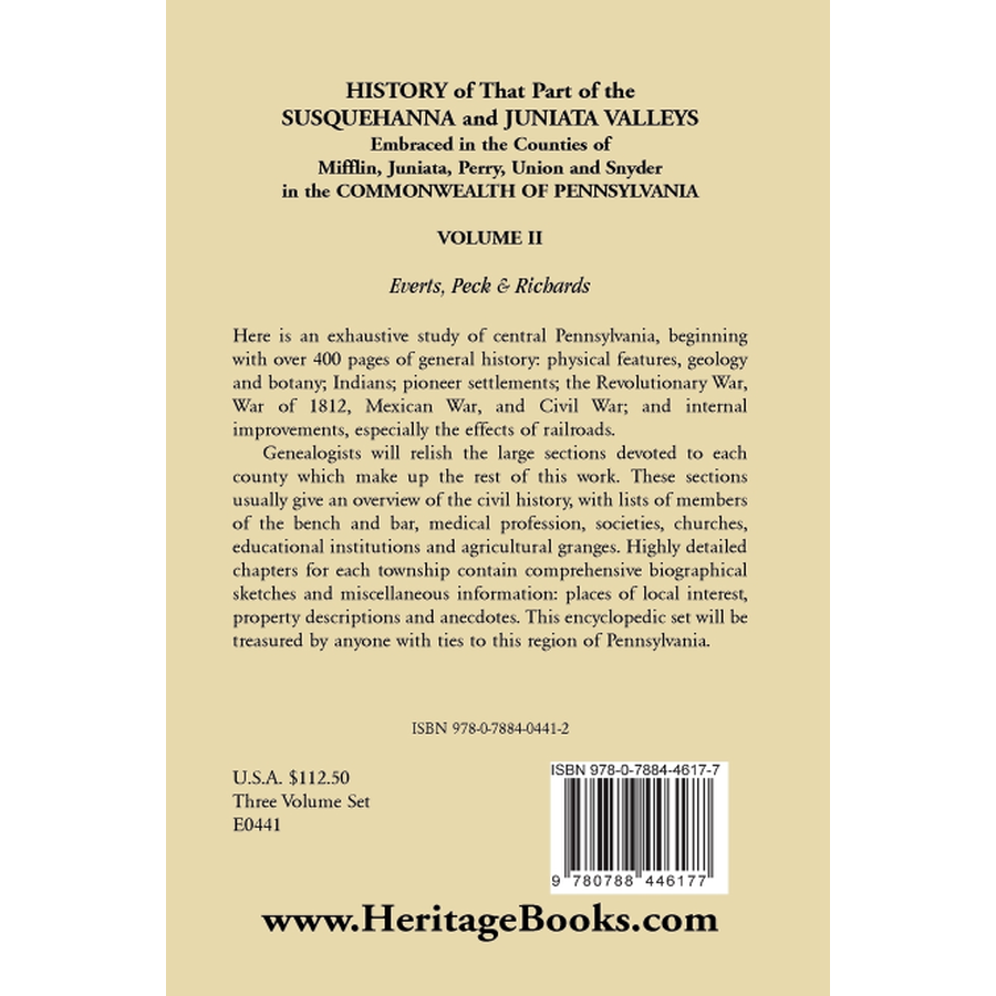 History of that Part of the Susquehanna and Juniata Valleys, Volume 2 back cover