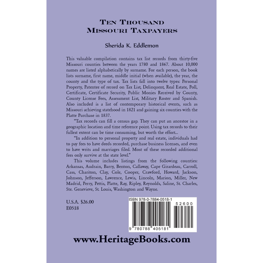 Ten Thousand Missouri Taxpayers back cover