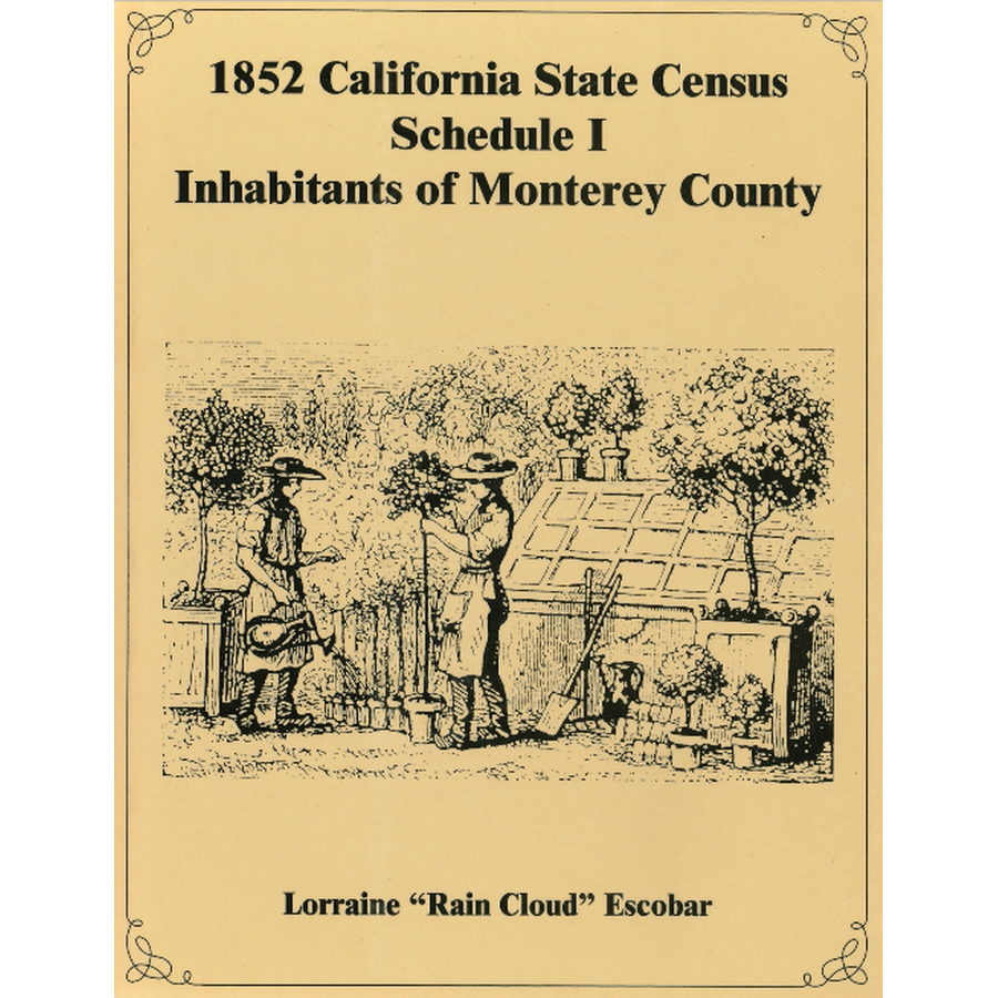 1852 California State Census, Schedule I, Free Inhabitants of Monterey County, California