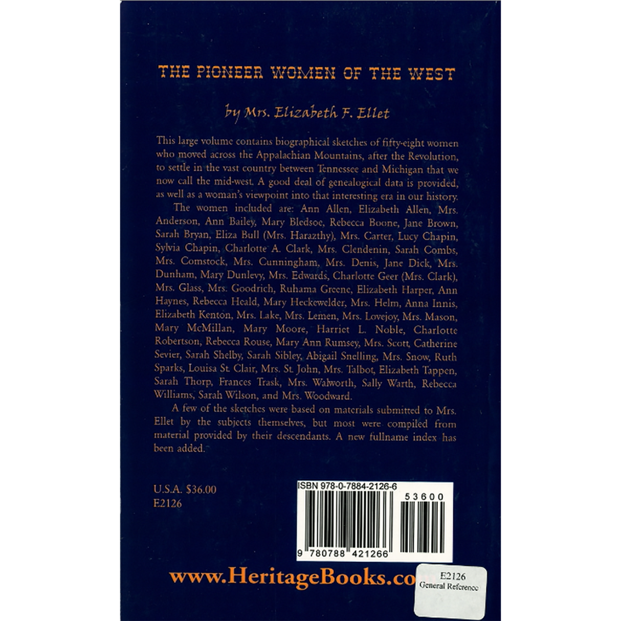 The Pioneer Women of the West back cover