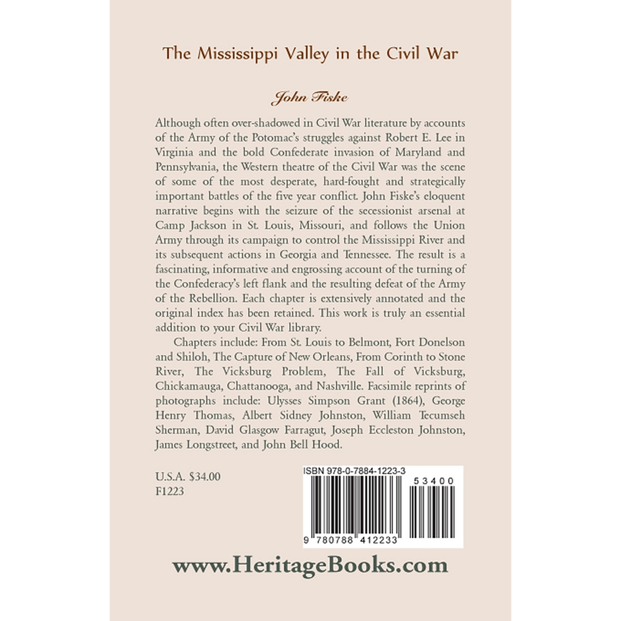The Mississippi Valley in the Civil War back cover