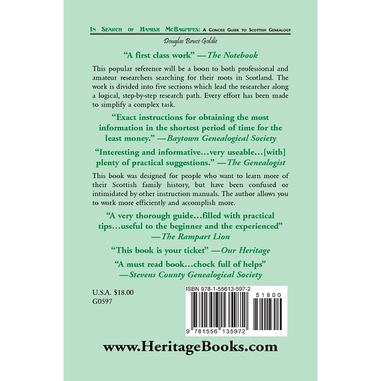 In Search of Hamish McBagpipes: A Concise Guide to Scottish Genealogy back cover