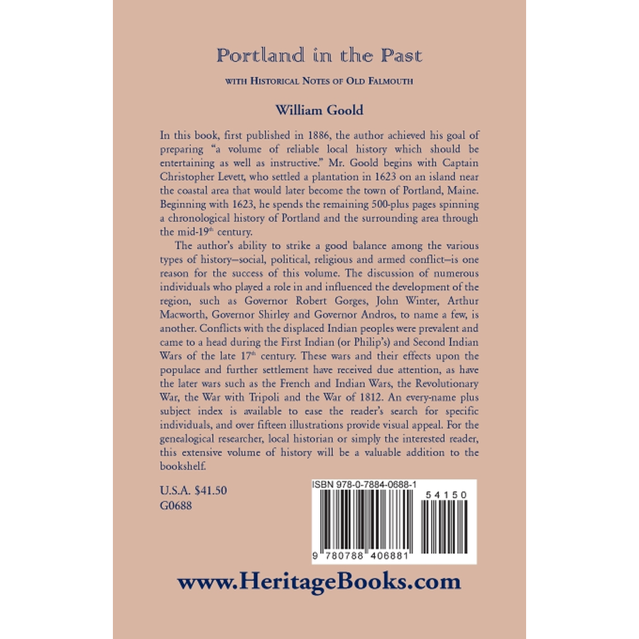 Portland in the Past With Historical Notes of Old Falmouth back cover