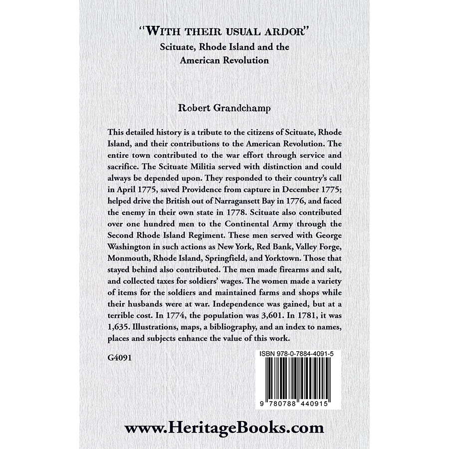"With their usual ardor": Scituate, Rhode Island and the American Revolution