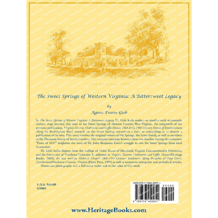 The Sweet Springs of Western Virginia: a Bittersweet Legacy back cover