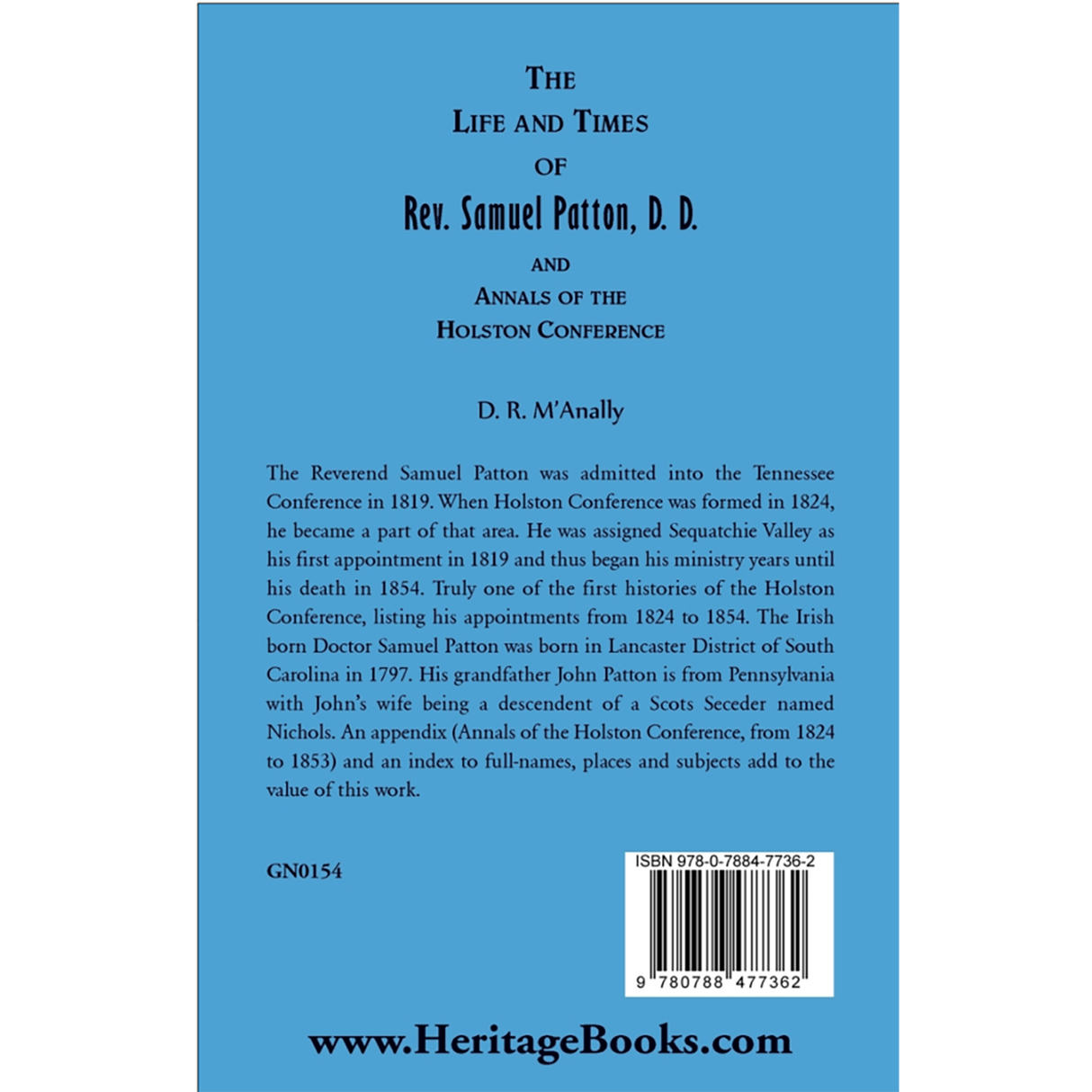 The Life and Times of Rev. Samuel Patton back cover