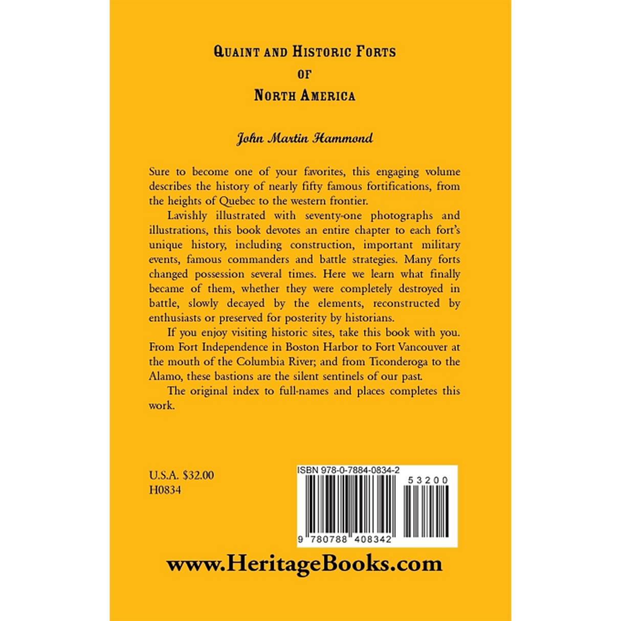 Quaint and Historic Forts of North America back cover