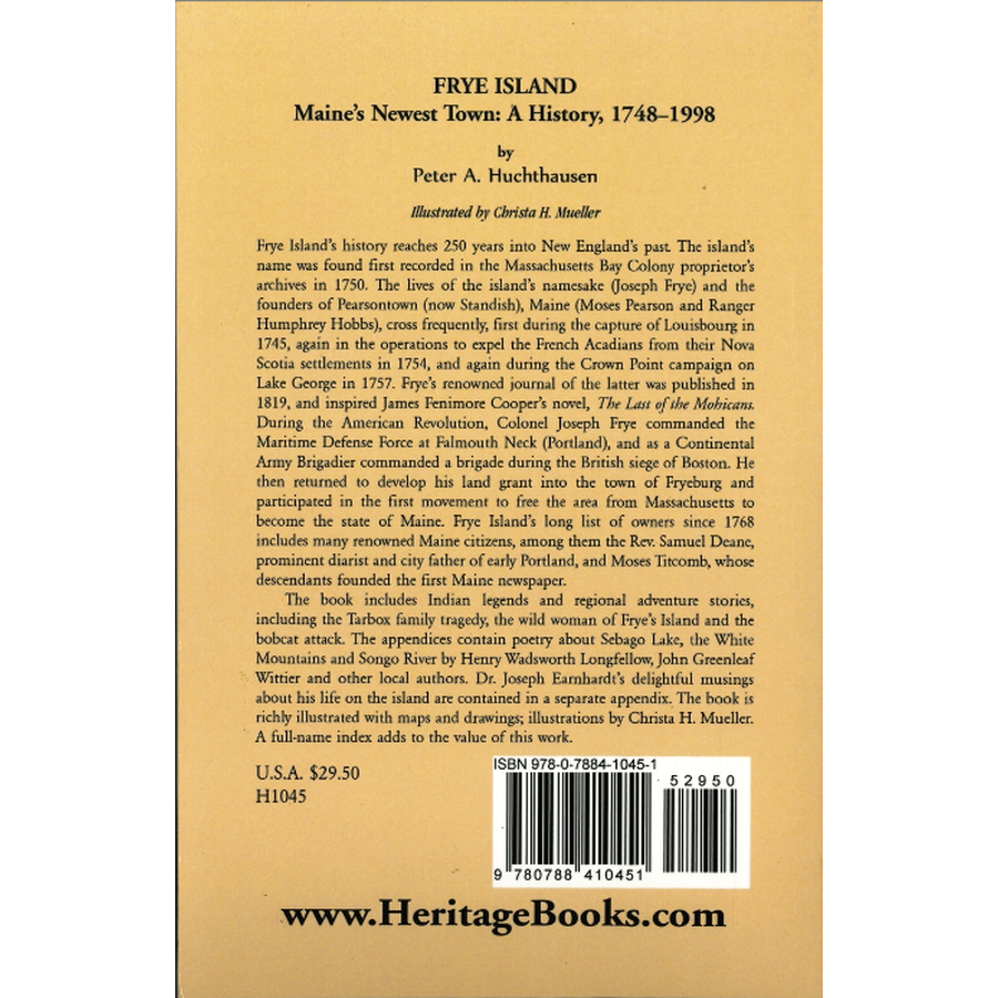 Frye Island, Maine's Newest Township, 1748-1998 back cover