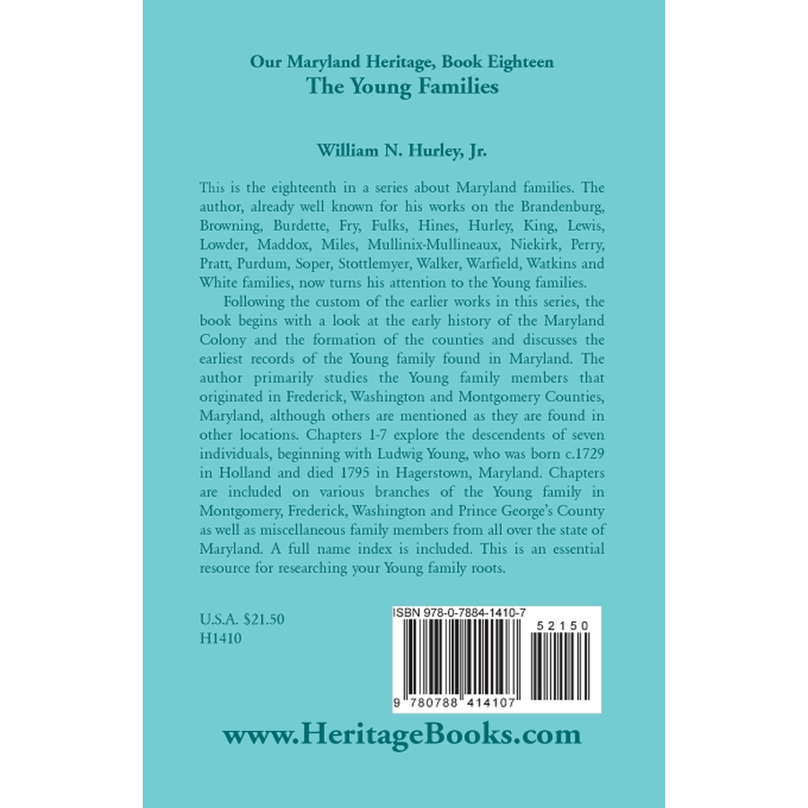 Our Maryland Heritage, Book 18: The Young Families back cover